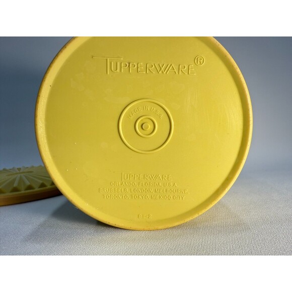 Tupperware Servalier Vintage Yellow Tea 5 cup CANISTER 811-2 w/ Lid 812-1 - Picture 6 of 11